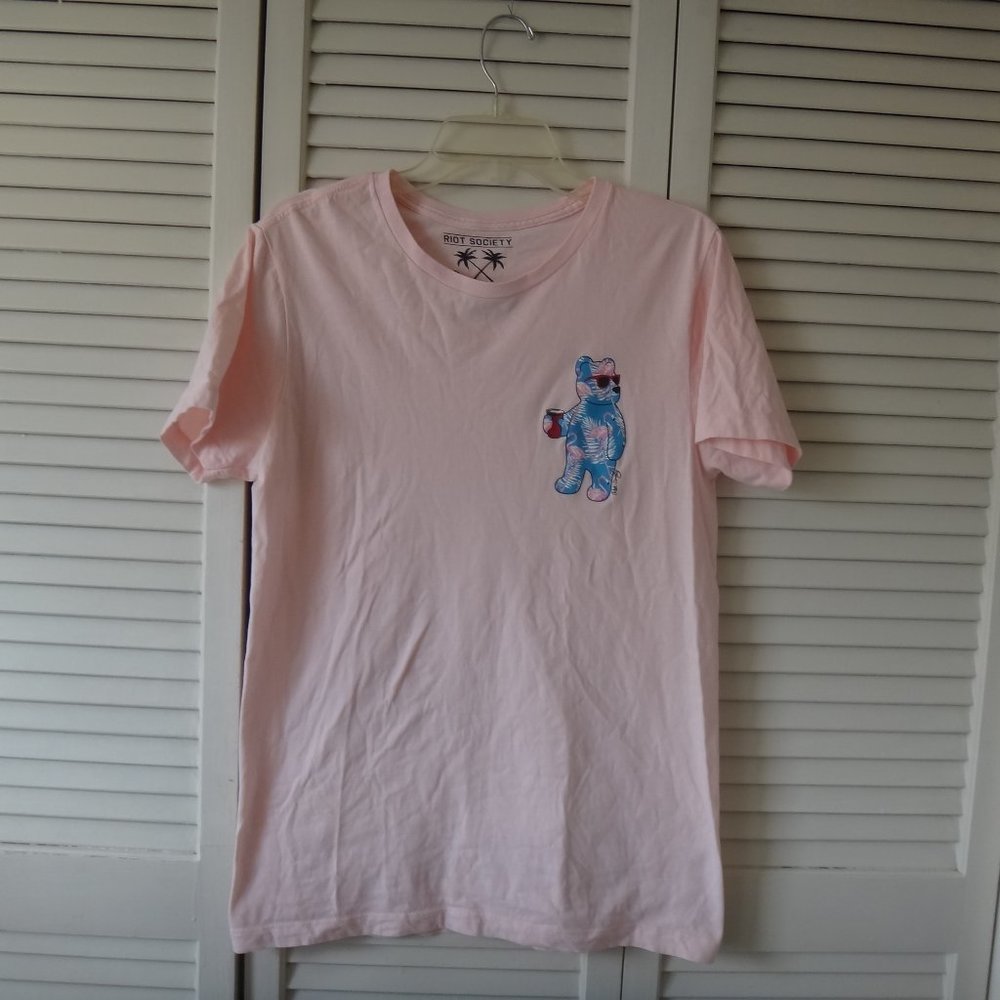 Riot Society T-short Pink "Bear Tee" Size M